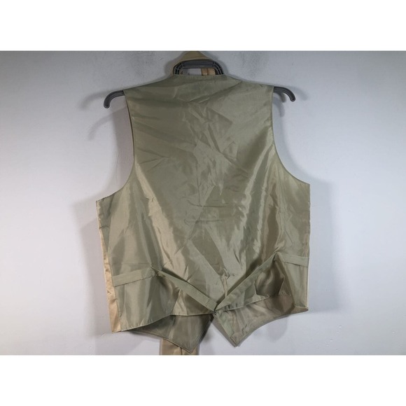Vesuvio Napoli Suit Vest with Matching Neck Tie, Men's Size S - Beige - Picture 2 of 4
